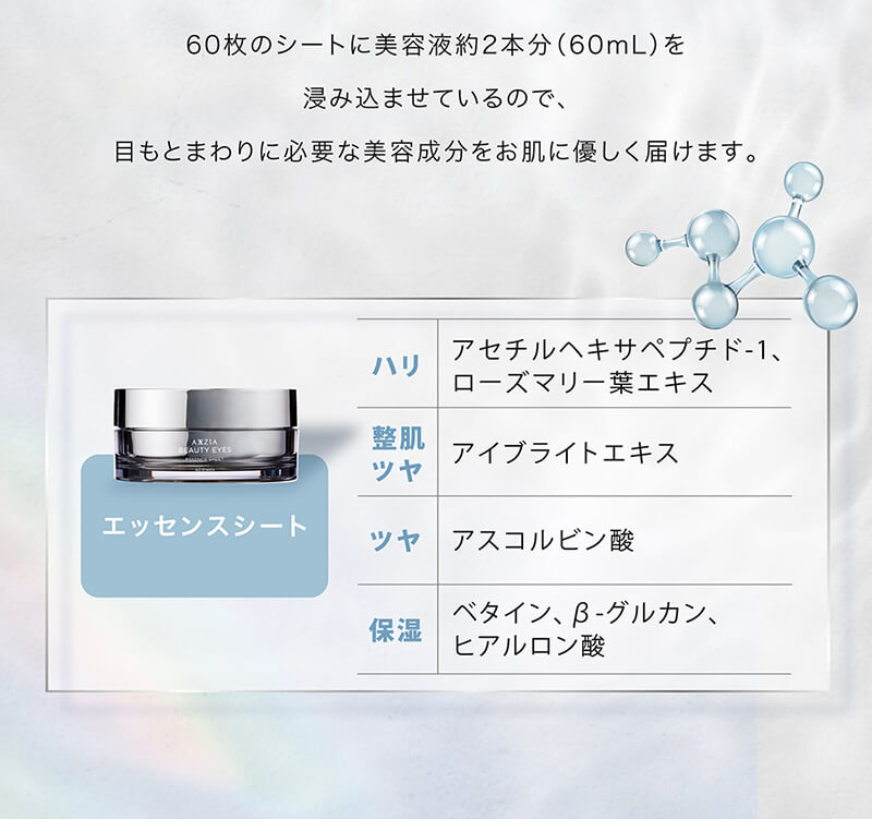 アクシージア ビューティーアイズ エッセンスシート プラス目元 パック シート 両目で30回分